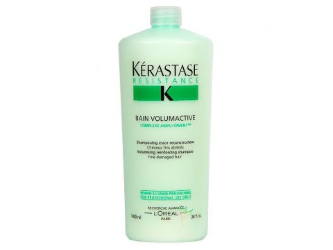 KERASTASE Šampūnas Pažeistiems Ploniems Plaukams Kerastase Bain Resistance Volumactive 1000 Ml